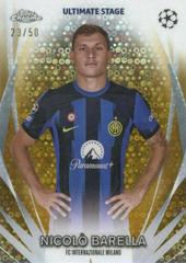 Nicolo Barella [Gold] #USC-25 Soccer Cards 2023 Topps UEFA Club Ultimate Stage Prices