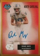 Drake Maye [Gold] #55B-DMA Football Cards 2023 Bowman Chrome University 1955 Autographs Prices
