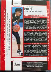 Card Back | Jabari Walker Basketball Cards 2021 Bowman University 2003