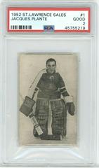 Jacques Plante Hockey Cards 1952 St. Lawrence Sales Prices