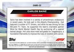 Back | Carlos Sainz [] Racing Cards 2022 Topps Formula 1 Clean Air Blue Skies