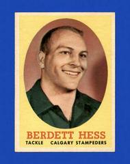 Berdett Hess Football Cards 1958 Topps CFL Prices