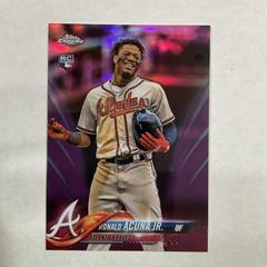 Ronald Acuna Jr. [Pink Refractor] #HMT25 Baseball Cards 2018 Topps Chrome Update Prices