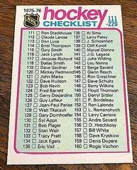 Checklist 111-220 Hockey Cards 1975 O-Pee-Chee Prices