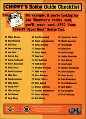 1997 Collector'S Choice #313 Back | Steve Yzerman [Check List] Hockey Cards 1997 Collector's Choice