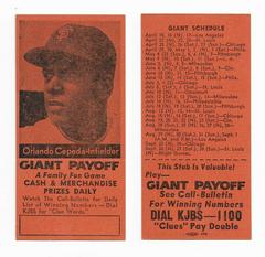 Orlando Cepeda Baseball Cards 1958 San Francisco Call Bulletin Giants Prices