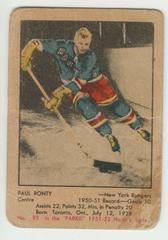 Paul Ronty #95 Hockey Cards 1951 Parkhurst Prices