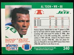 Back | Al Toon Football Cards 1990 Pro Set