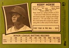 Rear | Kody Hoese Baseball Cards 2020 Topps Heritage Minor League