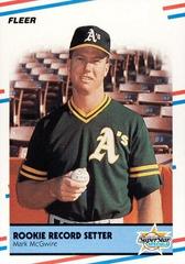 Mark McGwire [Rookie Record Setter] Baseball Cards 1988 Fleer Prices