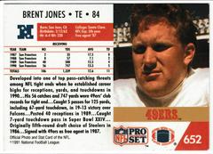 Back | Brent Jones Football Cards 1992 Fleer Gameday