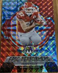 Travis Kelce [Reactive Blue] Football Cards 2023 Panini Mosaic Epic Performers Prices