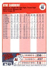 Back | Ryne Sandberg Baseball Cards 1990 Fleer