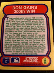 Don Gains 300th Win #8 Baseball Cards 1988 Score Magic Motion Great Moments in Baseball Prices