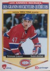 Stéphan Lebeau #14 Hockey Cards 1993 Score Durivage Prices