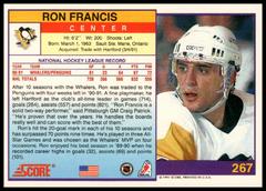 Back Of Card | Ron Francis Hockey Cards 1991 Score American