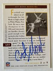 Art Monk Football Cards 1992 Pro Line Profiles Autographs Prices