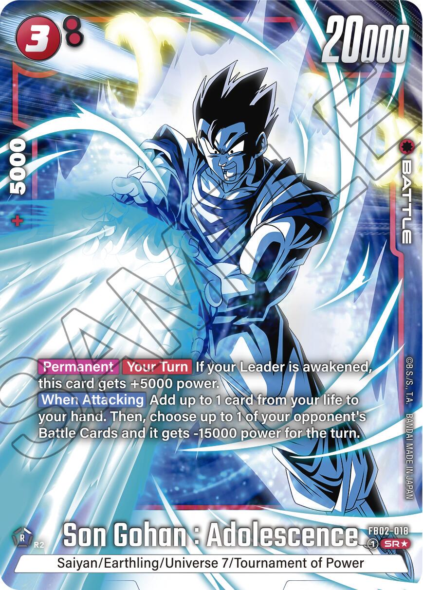 Son Gohan : Adolescence [Alternate Art Holo] FB02-018 Dragon Ball Fusion World Blazing Aura