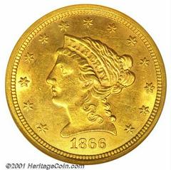 1866 [MOTTO PROOF] Coins Liberty Head Quarter Eagle Prices