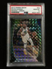 Kevin Durant [Green] #34 Basketball Cards 2017 Panini Prizm Mosaic Prices