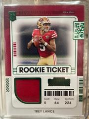 Trey Lance [Patch Green Variation] #RSV-TLA Football Cards 2021 Panini Contenders Rookie Ticket Swatches Prices