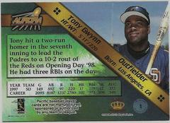 Back | Tony Gwynn Baseball Cards 1998 Pacific Aurora Pennant Fever