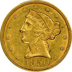 1850 D [WEAK D] Coins Liberty Head Half Eagle Prices