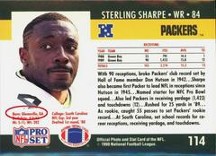 Back | Sterling Sharpe [Error Born Glenville, GA.] Football Cards 1990 Pro Set