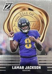 Lamar Jackson #5 Football Cards 2023 Panini Zenith Zeal of Approval Prices