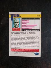 Marvel 1991 Vision - Back Of Card | Vision Marvel 1991 Universe