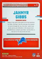 Back | Jahmyr Gibbs Football Cards 2023 Panini Donruss The Rookies