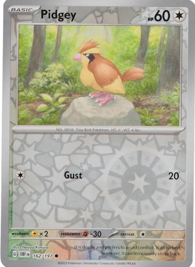 Pidgey [Reverse Holo] 162 Prices Pokemon Obsidian Flames Pokemon Cards