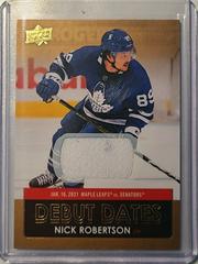 Nick Robertson [Jersey] Hockey Cards 2021 Upper Deck Debut Dates Prices