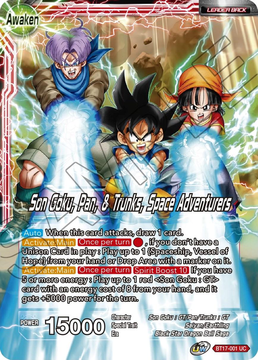 Son Goku // Son Goku, Pan, and Trunks, Space Adventurers BT17-001 Dragon Ball Super Ultimate Squad