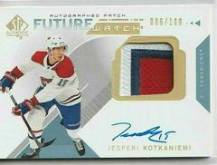 Jesperi Kotkaniemi [Autograph Patch] #190 Hockey Cards 2018 SP Authentic Prices