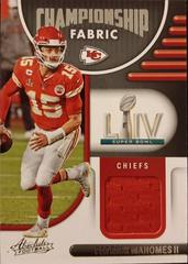 Patrick Mahomes II Football Cards 2022 Panini Absolute Championship Fabric Prices