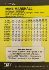 Rear | Mike Marshall Baseball Cards 1986 Fleer Mini