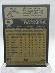 Back Of Card | Brendan Rodgers Baseball Cards 2022 Topps Heritage