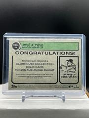Back Of Card | Jose Altuve [Gold] Baseball Cards 2023 Topps Heritage Clubhouse Collection Relics