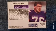 Back  | Mike Teeter Football Cards 1991 Pro Set Wlaf Inserts