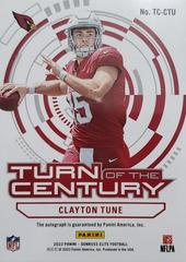 Back | Clayton Tune [Orange] Football Cards 2023 Panini Donruss Elite Turn of the Century Autographs