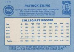 Back Side | Patrick Ewing Basketball Cards 1986 Star Best Of The Best