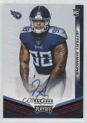 Jeffery Simmons [Autograph Red Zone] #284 Football Cards 2019 Panini Playoff Prices