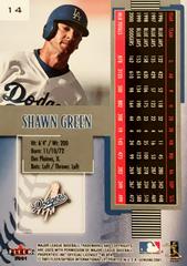 Rear | Shawn Green Baseball Cards 2001 Fleer Genuine