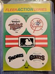 Twins, Yankees, Padres, Giants Baseball Cards 1990 Fleer Action Series Stickers Prices