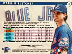 Rear | Darrin Fletcher Baseball Cards 1998 Fleer Tradition