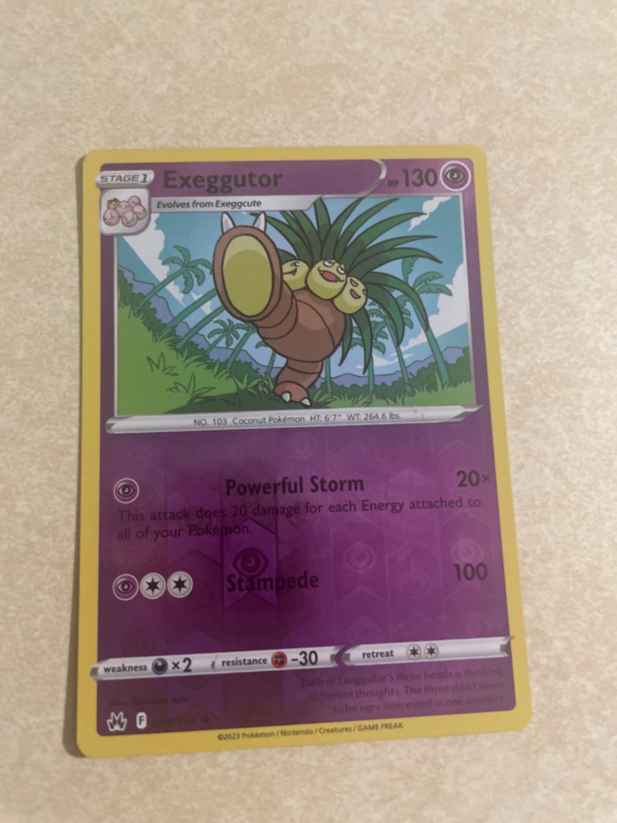 Exeggutor [Reverse Holo] Ungraded Pokemon Crown Zenith