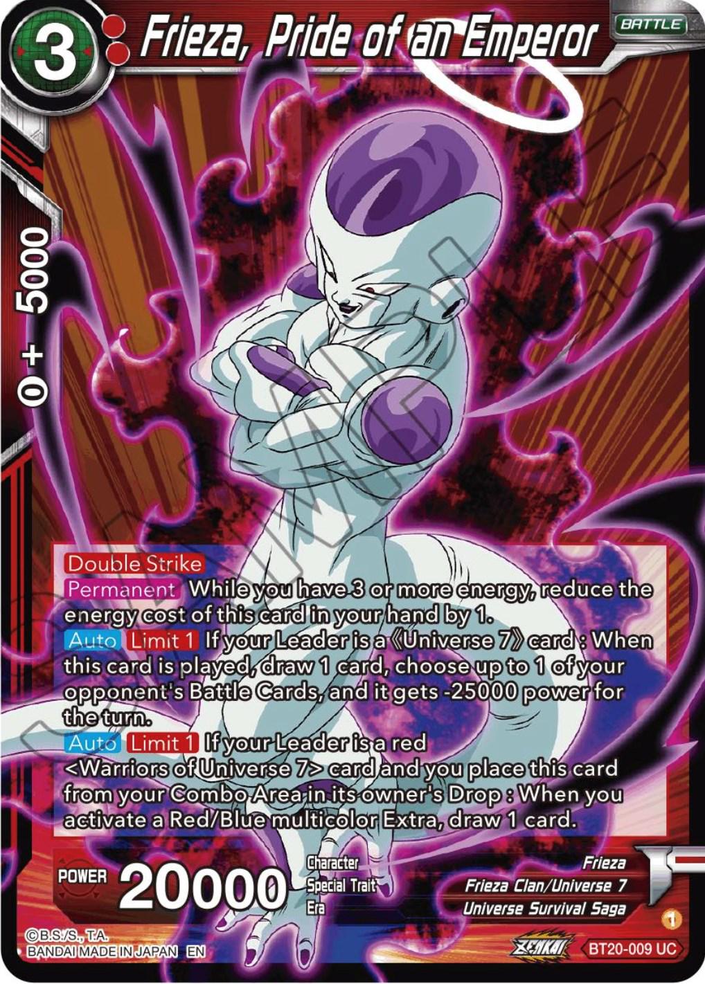 Frieza, Pride of an Emperor BT20-009 Dragon Ball Super Power Absorbed