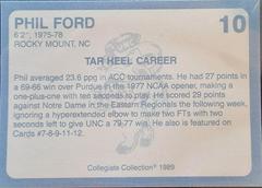 Back Of Card | Phil Ford Basketball Cards 1989 Collegiate Collection North Carolina