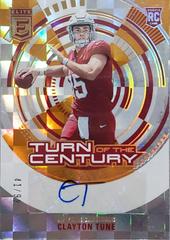 Clayton Tune [Orange] #TC-CTU Football Cards 2023 Panini Donruss Elite Turn of the Century Autographs Prices